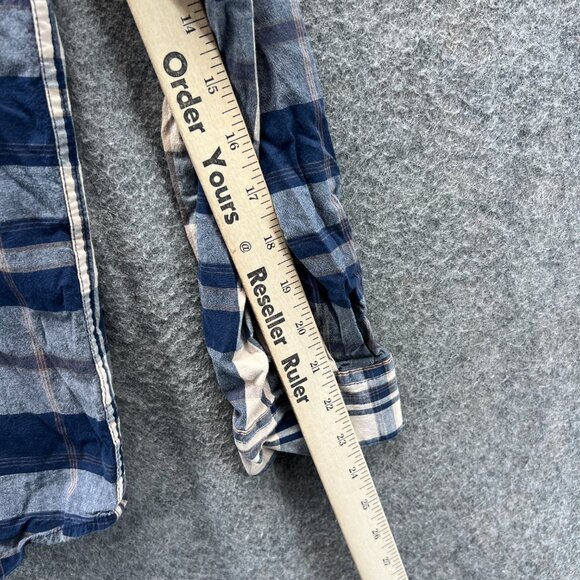 Vintage Columbia Shirt Mens XL Blue Navy Button Down Madras Plaid Outdoors - Picture 5 of 12